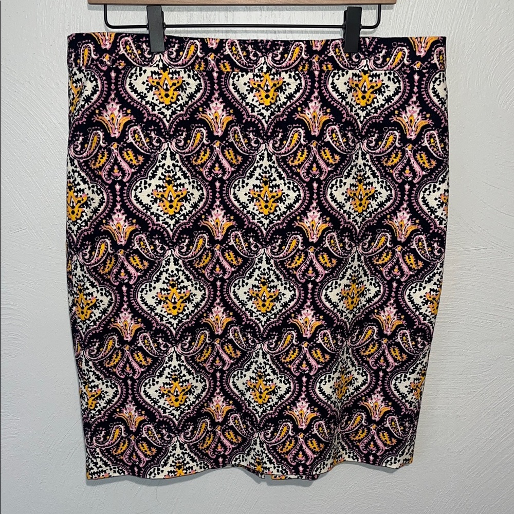 J. Crew Multicolor Paisley Pencil Skirt